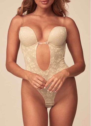 One Piece lace Seamless Backless Thong Bodysuit